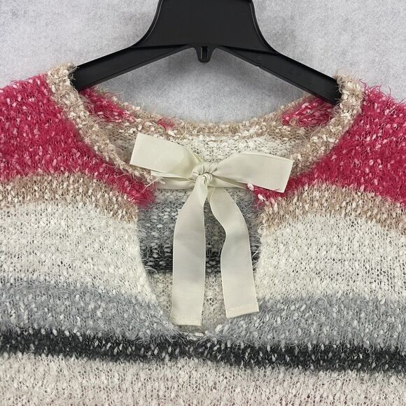 Lane Bryant Sweater Womens Sz 22/24 Stiped Multicolor Pullover Long Sleeve Tie - Picture 9 of 15